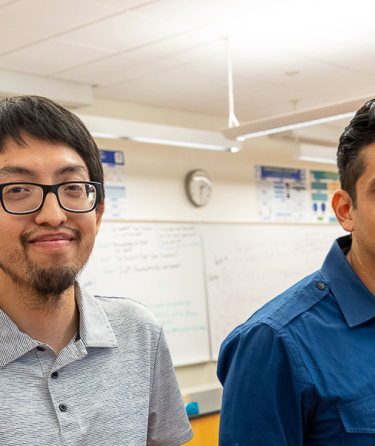 Biotech students and professor