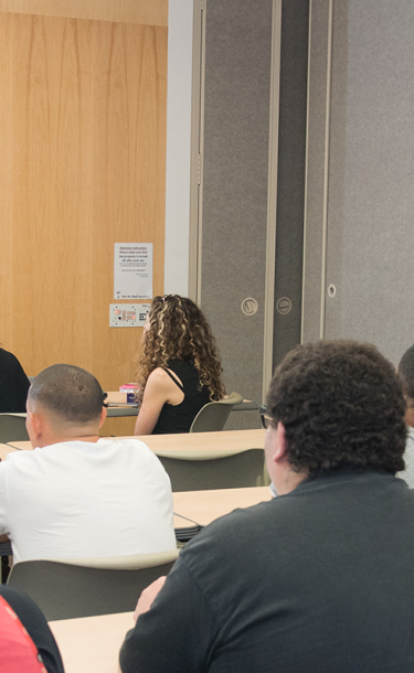 Professor and students in classroom